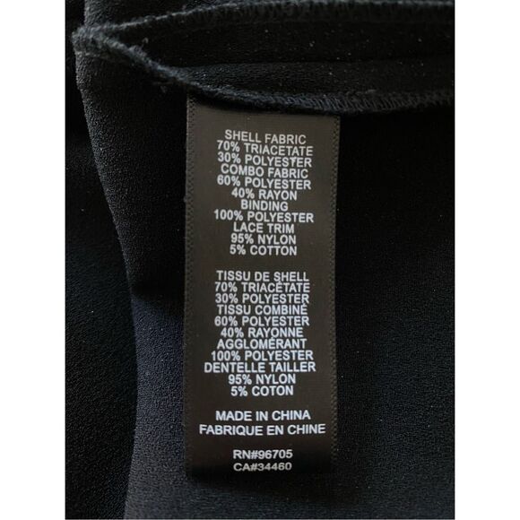 Rebecca Taylor Black Lace/Crepe Shift Dress Sz 6 - Picture 8 of 9